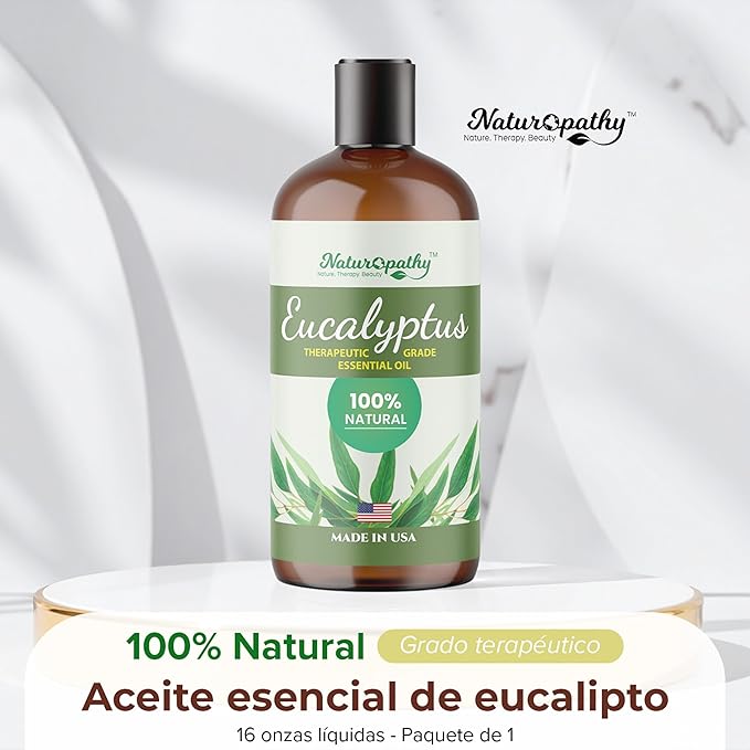 Naturopathy Eucalyptus Essential Oil, Therapeutic Grade, Premium Quality Perfect for Aromatherapy (16 fl oz)