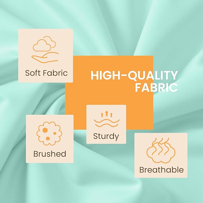 Twin Size 3 Piece Bed Sheet Set - Ultra Imitation Cotton-Premium Breathable & Cooling Sheets - Hotel Luxury Bed Sheets Deep Pocket up to 15"- Wrinkle, Fade, Stain Resistant (Spa Blue, Twin)