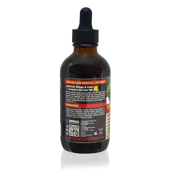 Jamaican Mango & Lime Black Castor oil, Peppermint, 4 Fl Oz