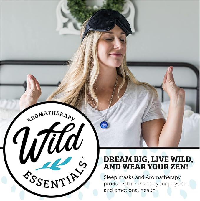 Wild Essentials CZ Flower Necklace Essential Oil Diffuser Kit with Lavender, Lemongrass, Peppermint, Orange Oils, 12 Refill Pads, Calming Aromatherapy Gift Set, Customizable Color Changing, Perfume