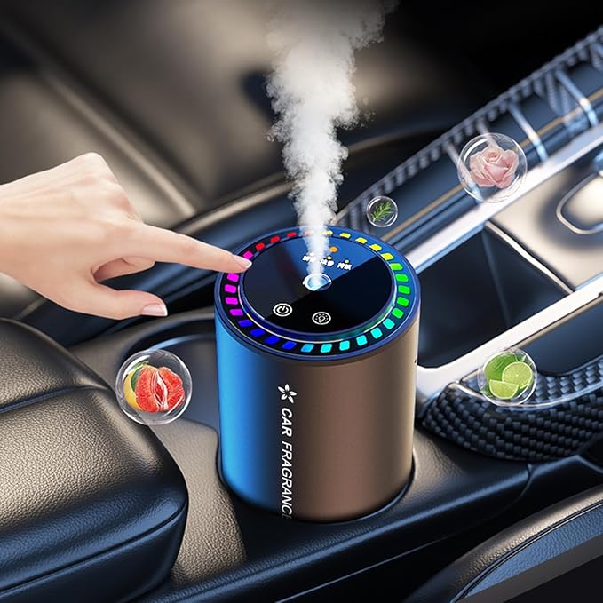 Worparsen Mist Ultrasonic Humidifier Car Fragrance Diffuser Sure Here's A Product Title for Listing Air Freshener with Colorful Light Rechargeable Auto Gardenia