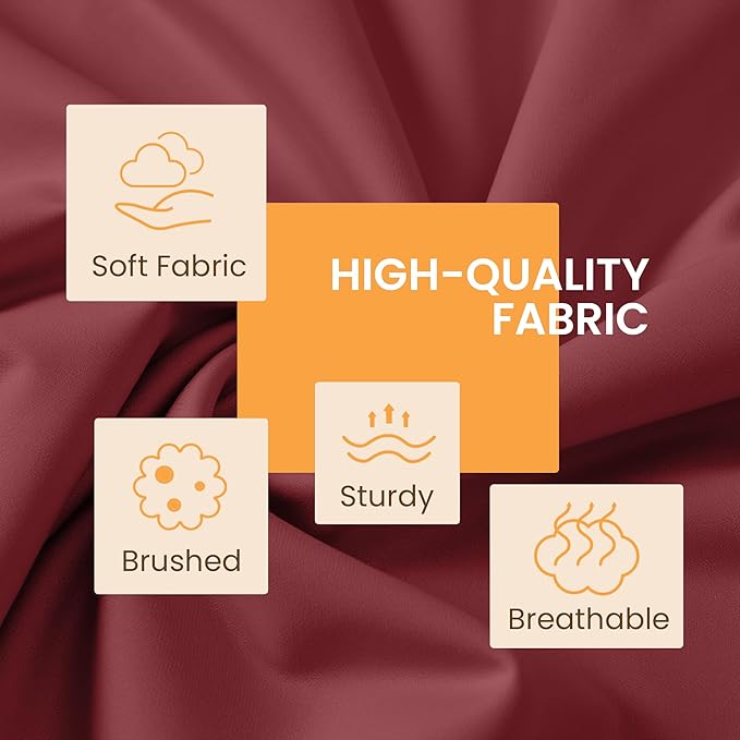 Queen Size 4 Piece Sheet Set - Comfy Breathable & Cooling Bed Sheets Set, Soft and Wrinkle Free, Deep Pockets, Easy & Secure Fit, Hotel Luxury Bedding for Women, Men - Oeko-Tex - Burgundy