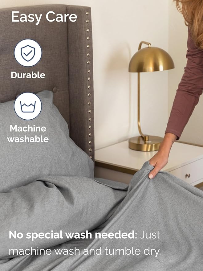 Extra Deep Full Sheet Set - 4 Piece Breathable & Cooling Bed Sheets - Easily Fits 18 to 24 inch Mattress - Ultra Soft, Wrinkle & Fade Free w/ Extra Deep Pockets - Hotel Luxury Bedding - Heathered Grey