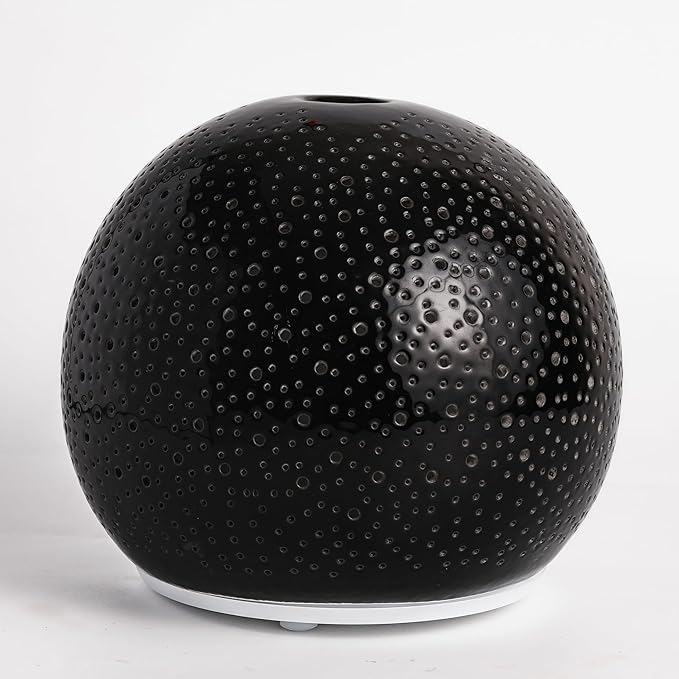 Ceramic Essential Oil Diffusers,Small Cute Humidifier, Home for Aromatherapy,Bedroom Flower Air Fragrance,Room Scent, Smell,Light Decor para Casa De Essentials Aesthetic Electric Oils Aroma Black