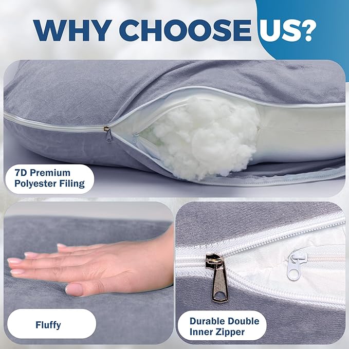 PILLANI Cooling Pregnancy Pillows for Sleeping – 57-Inch Maternity Pillow for Pregnant Women with Breathable, Removable Washable Cover – Support for Back, Belly, Neck, Legs, & Hips – Full Body Pillow