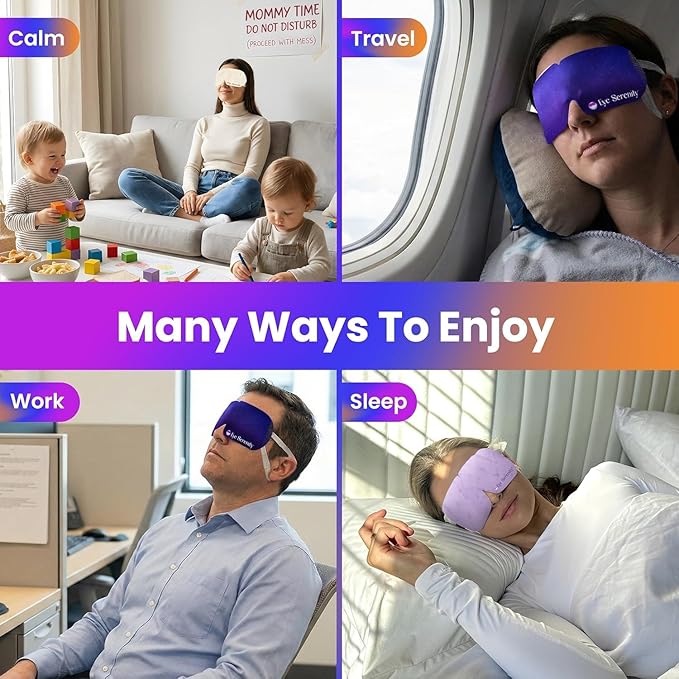 Steam Eye Mask, Heated Eye Mask, Self Heating Warm Compress for Dry Eyes, Fast Relief for Stye, Puffy Sensitive Eyes, Moist Heat, Mothers Day Gift for Mom, Relaxation Gifts for Women and Men - Variety