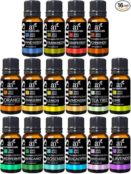 ArtNaturals Aromatherapy Essential Oil Set - 100% Pure of the Highest Therapeutic Grade - Premium Gift Set (Top 16 Essential Oils)