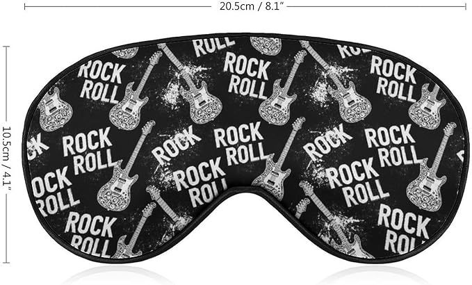 SWEET TANG Sleep Eye Mask for Men Women Sleeping Compatible with Rock and Roll Musical Instruments Music Guitar, Comfortable with Elastic Strap, Blocks Light Sleeping Blindfold for Nap Travel Office