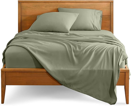 Bare Home Full XL Sheet Set - 1800 Ultra-Soft Microfiber Full Extra Long Bed Sheets - Double Brushed - Deep Pockets - Easy Fit - 4 Piece Set - Bedding Sheets & Pillowcases (Full XL, Sage)