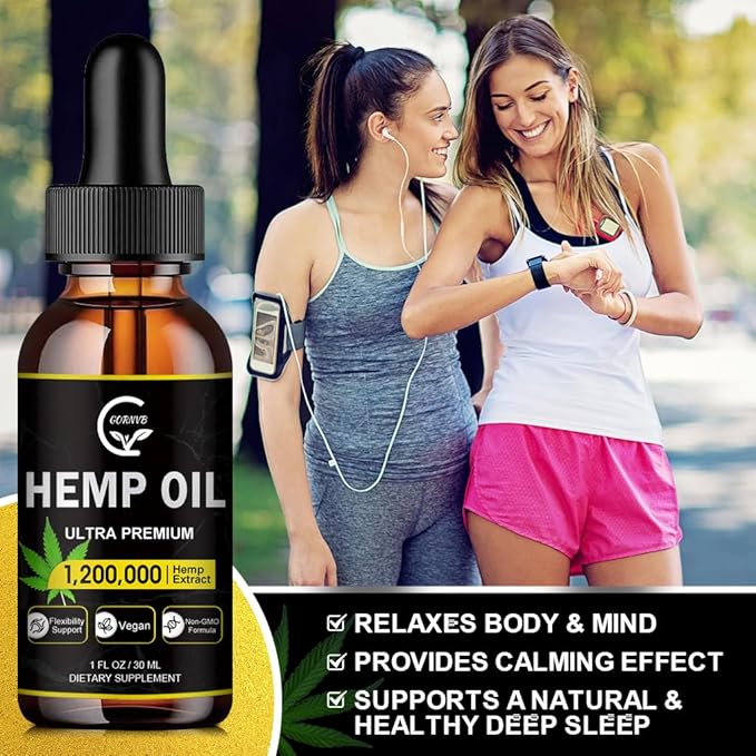 (3-Pack) High Potency Hemp Oil - Maximum Strength, Immune System Support, Focus Calm, Relaxation, Mood, Pure Extract, Organic, Vegan, Non-GMO