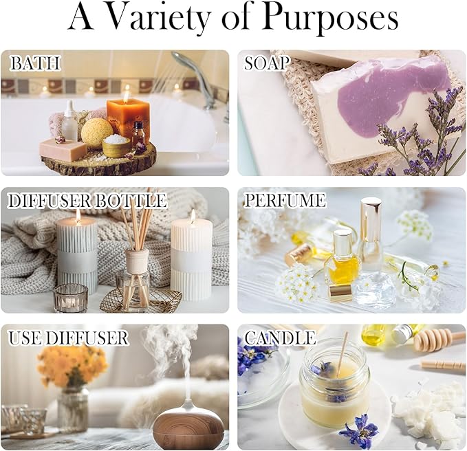 Fragrance Essential Oils Set with Gift Card,20 pcs Variety Pack Aromatherapy Oils for Diffusers for Home, Skin, Candle & Soap Making-Tea Tree, Lavender, Peppermint, Rose Gift for Friend Mother's Day