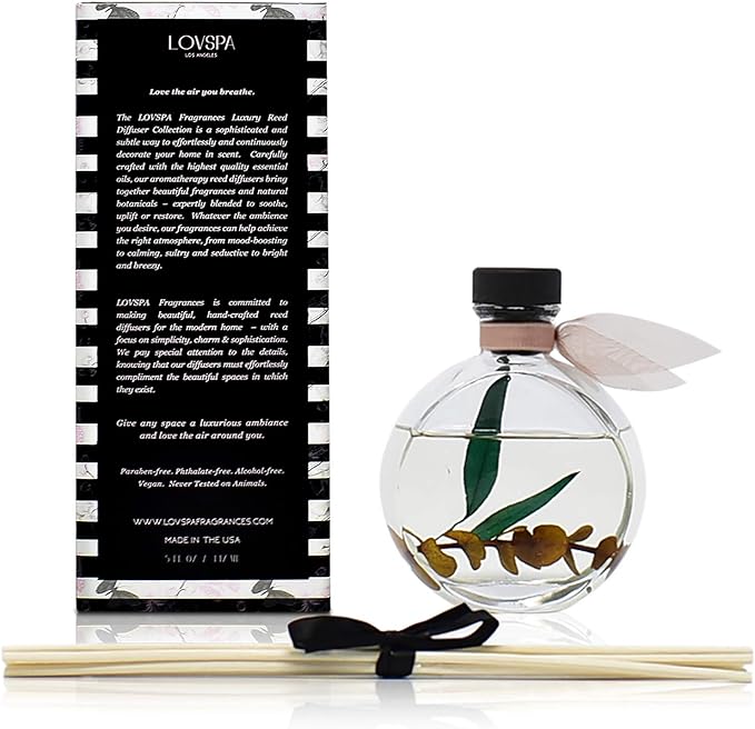 Reed Diffuser Set, Winter Woods Scented Oil Diffuser with Sticks, Home Fragrance Accessories for Bathroom Shelf Decor, Aroma Diffusers for Home or Office Desk, USA Made
