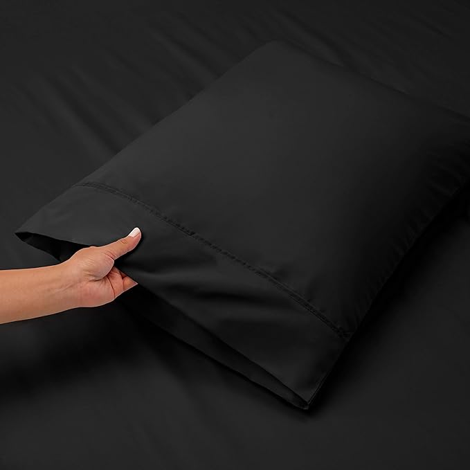 Hearth & Harbor Extra Deep Pocket Sheets - Fits Mattress 18-24 Inches Deep - Extra Deep Pocket Full Size Sets - 6 Piece Full Size - Full - Black