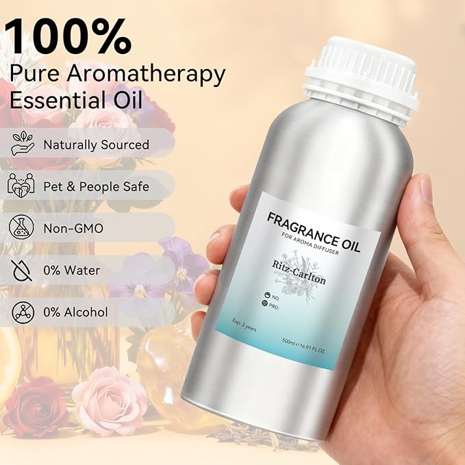 JEPEErbz Ritz Carlton Hotel Scent Essential Oil (500ml / 16.9oz), Essential Oil for Diffuser, Natural, Long-Lasting, Premium Fragrance Similar to Luxury Hotel Scent, Ideal for Home & Spa