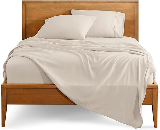 Bare Home Full Sheet Set - 1800 Ultra-Soft Microfiber Full Bed Sheets - Double Brushed - Deep Pockets - Easy Fit - 4 Piece Set - Bedding Sheets & Pillowcases (Full, Wheat)
