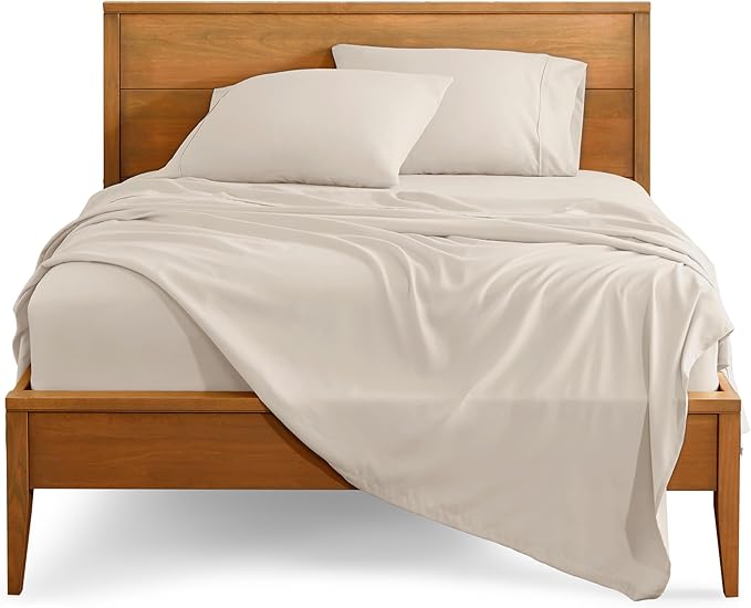 Bare Home Queen Sheet Set - 1800 Ultra-Soft Microfiber Queen Bed Sheets - Double Brushed - Deep Pockets - Easy Fit - 4 Piece Set - Bedding Sheets & Pillowcases (Queen, Wheat)