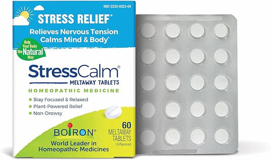 Boiron StressCalm Tablets for Relief of Stress, Anxiousness, Nervousness, Irritability, and Fatigue - 60 Count