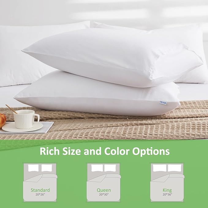 LUXEAR Pillow Cases, 2 Pack Queen Size Linen Pillowcases for Hair Skin, Silky Skin-Friendly, Machine Washable Pillow Covers - White