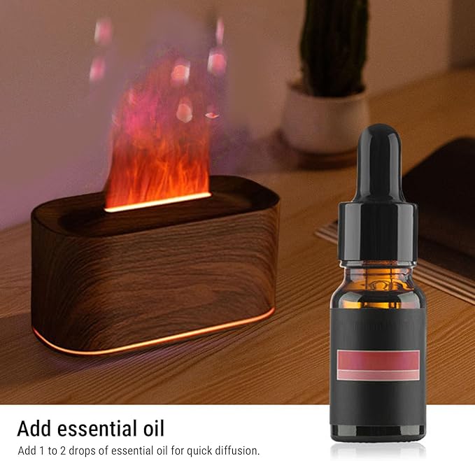 LICAEVEY Essential Oil Diffuser, 220ml Ultrasonic Aromatherapy Diffuser with 7 Colors Light and Quiet Operation, for Home Office Bedroom (Dark Wood Grain)
