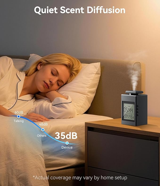 Essential Oil Diffuser, 1000 Sq.Ft Waterless Diffuser, Wireless, Battery Operated & Rechargeable, 7 Timers & 7 Mist Levels, Oil Diffuser for Office, Home, Large Room, Inky Black