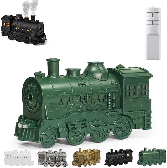 300ml Vintage Steam Train Aromatherapy Essential Oil Diffuser with Dual-Color LED Light, Train Oil Diffuser, 2 Mist Modes, Auto Shut-Off, Ultra-Quiet Humidifier for Home, Office (Green,Colorful)