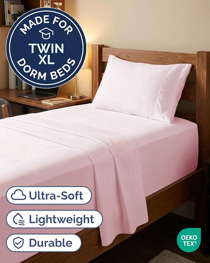 Extra Deep Twin XL Sheet Set - 3 Piece Breathable & Cooling Bed Sheets - Easily Fits 18 to 24 inch Mattress - Soft, Wrinkle & Fade Free with Extra Deep Pockets - Hotel Luxury Bedding - Lavender Pink
