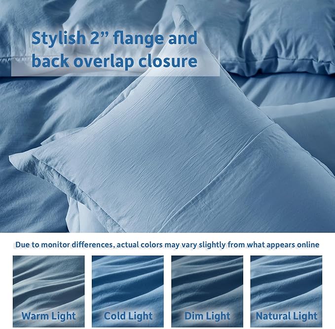 Nestl Blue Heaven California King Duvet Cover Sets - Soft Double Brushed Cal King Duvet Cover, 3 Piece, with Zipper Closure, 1 Duvet Cover 104x98 inches and 2 Pillow Shams