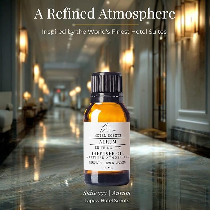 Lapew Hotel Scents Luxury Diffuser Oil | Aurum Suite 777 | Inspired by the Bellagio Hotel | Hotel Fragrance Oil for Nebulizer & Waterless Diffuser | 10ml
