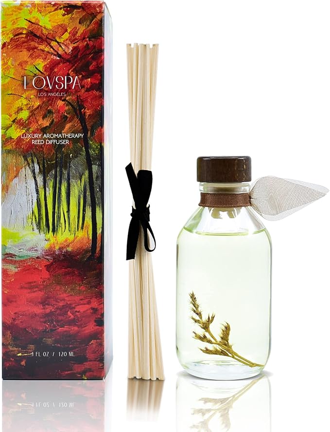 Reed Diffuser Set, Cashmere Woods Scented Oil Diffuser with Sticks, Home Fragrance Accessories for Bathroom Shelf Decor, Aroma Diffusers for Home or Office Fall Decor, USA Made