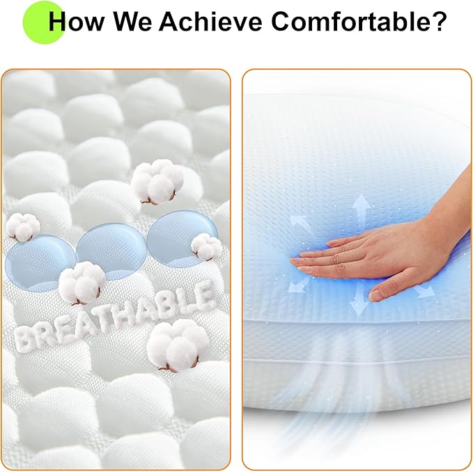 22x22 Premium Down Alternative Pillow Inserts, Set of 2 – Ultra-Plush Throw Pillows with 100% Cotton Cover for Sofa, Couch & Bed – Luxury Machine Washable Cushions