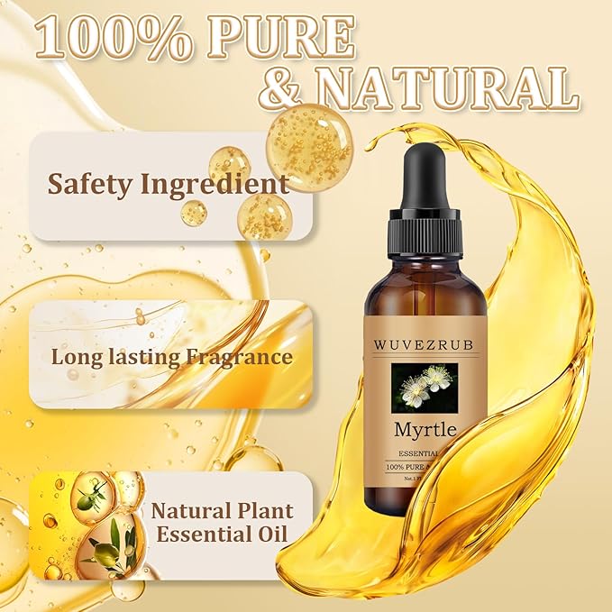Myrtle Essential Oil 30ML - 100% Pure and Natural Oils for Aromatherapy Diffuser - 1 Fl Oz/Myrtle