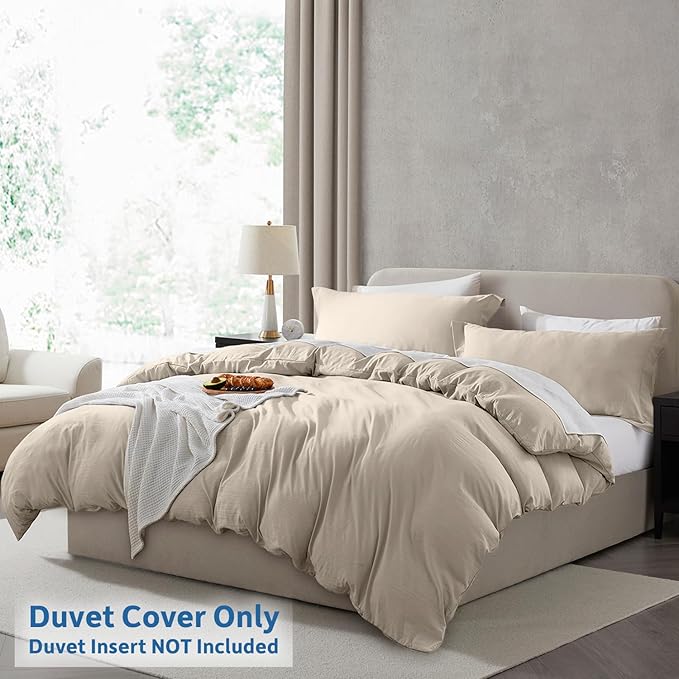 Nestl Linen California King Duvet Cover Sets - Soft Double Brushed Cal King Duvet Cover, 3 Piece, with Zipper Closure, 1 Duvet Cover 104x98 inches and 2 Pillow Shams