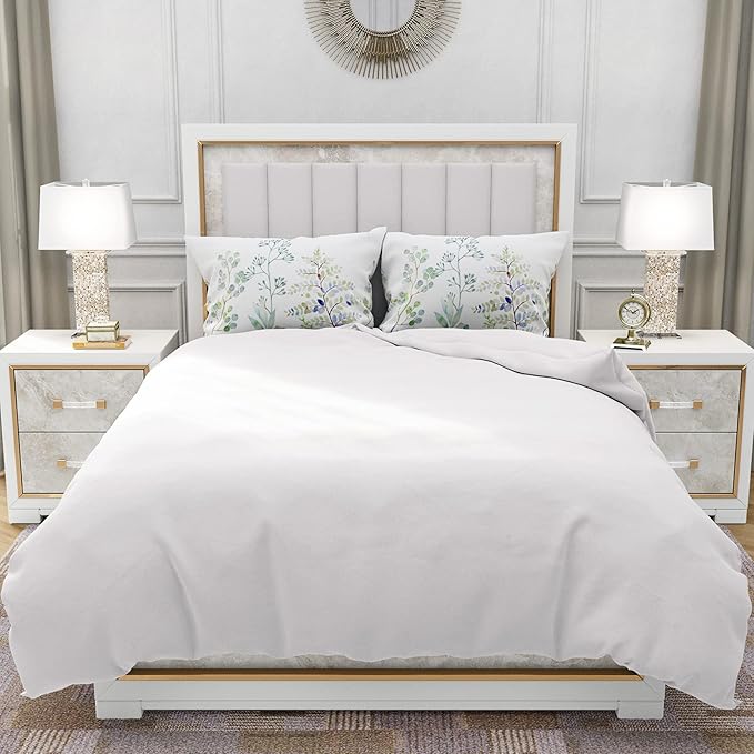 YIYEA King Size Pillow Cases Set of 2, Ultra Soft Double Brushed Microfiber Pillowcases King, Floral Bed Pillow Covers, Fade Resistant, Easy Slip-On (20"x36")