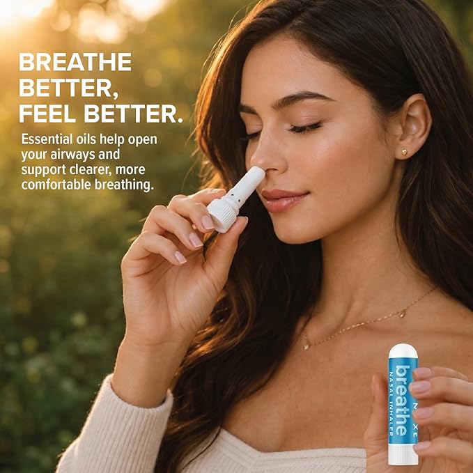 MOXE Breathe | Himalayan Salt Inhaler | Help Clear Congestion, Boost Focus and Improve Breathing | Natural Aromatherapy | Peppermint, Lavender and Tee Tree Essential Oil (3 Pack)…