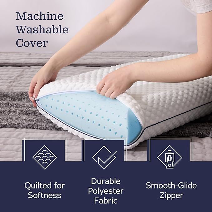 WEEKENDER Gel Memory Foam Pillow - King Size - 2-Pack - Medium Firm Feel - Neck & Shoulder Support - For Back & Side Sleepers - Home, Hotel, & Hospital Essentials