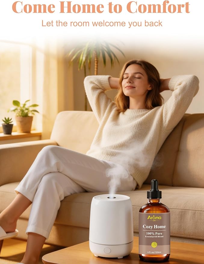 Cozy Home — A 100% Pure Essential Oil Blend Warm-Woods Blend that Makes Your Space Feel Instantly Inviting, Relaxed, and Lived-in—Never Sleepy