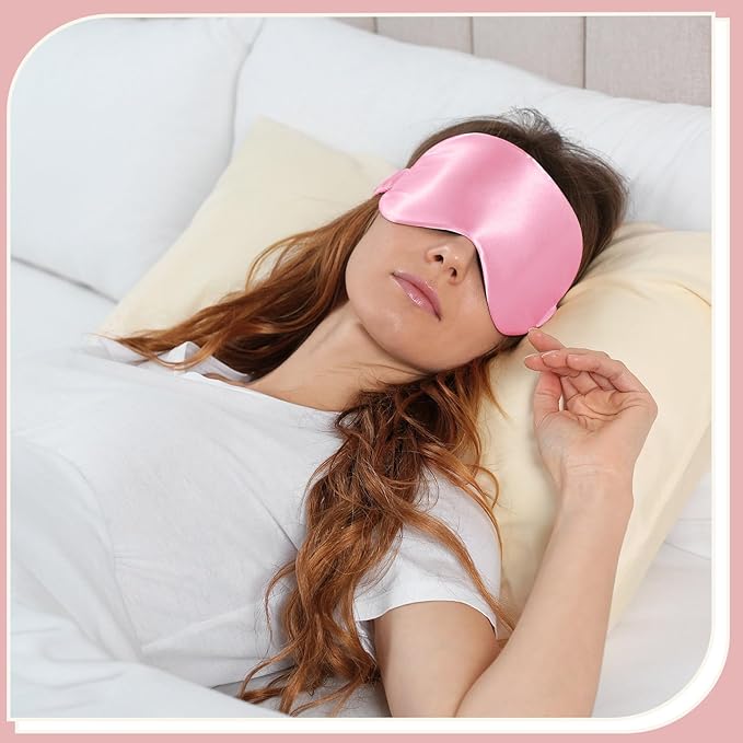 12 Pcs Silk Eye Masks for Sleep Bulk, Soft Satin Eye Covers for Sleeping Women Men Night Mask with Adjustable Elastic Strap Sleep Cover Blindfold Eyeshade for Travel Nap, 4 Colors