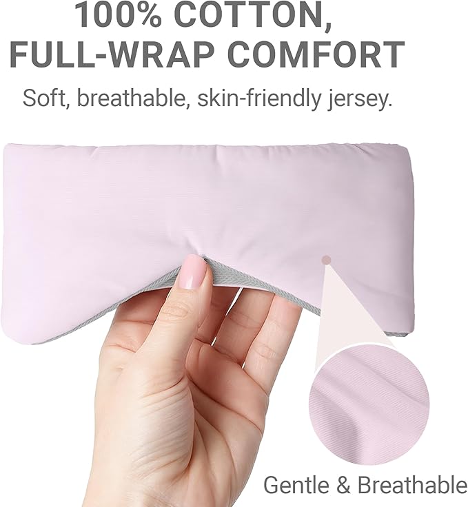 Soft Reversible Cotton Eye Mask for Sleep, Ballet Pink Adjustable and Breathable Design, Lightweight Full-Cover Blindfold for Travel & Nap, Holiday Gift Set for Women Men Adults Couples