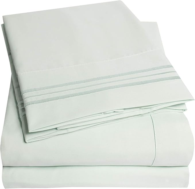 1500 Supreme Collection Twin XL Sheet Sets Mint Green - 3 Piece Bed Sheets and Pillowcase Set for Twin XL Mattress - Extra Soft, Elastic Corner Straps, Deep Pocket Sheets, Twin XL Mint Green