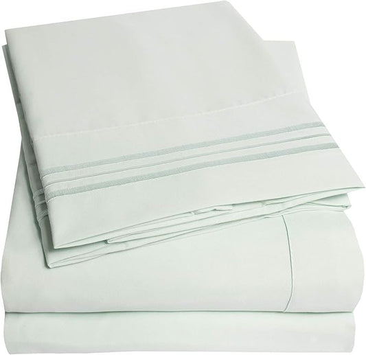 1500 Supreme Collection Twin XL Sheet Sets Mint Green - 3 Piece Bed Sheets and Pillowcase Set for Twin XL Mattress - Extra Soft, Elastic Corner Straps, Deep Pocket Sheets, Twin XL Mint Green