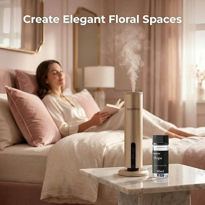 Scentia Hope Floral Fragrance Oil for Diffusers – Feminine Floral Home Scent with Citrus, Jasmine, Lily & Sweet Musk – Aromatherapy Oil for Cold Air, HVAC & Ultrasonic Diffusers – 50 ml (1.69 fl oz)