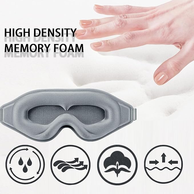 Eye Mask for Lash Extensions, Gray Sleep Mask for Lash Extensions for Women Men, 3D Contoured Lash Extension Sleep Mask, Lash Protector Breathable Soft Shade Cover for Travel Yoga Nap