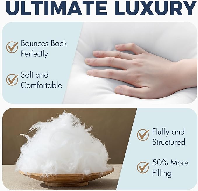 MIULEE 12x20 Pillow Inserts, Fluffy Down Alternative Filling Pack of 2 Ultra Soft Lumbar Throw Pillows for Sofa Couch Bed
