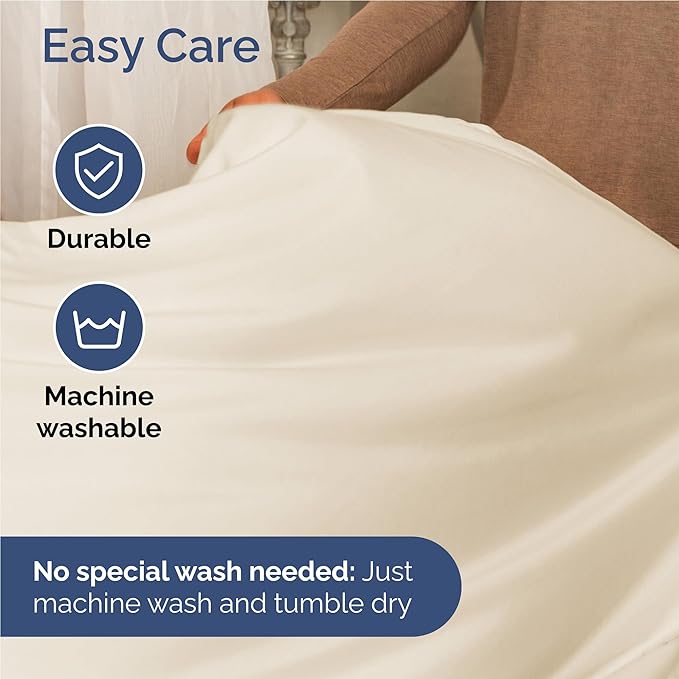 Full 6 Piece Sheet Set - Comfy, Breathable & Cooling - Hotel Luxury Bedding for Women, Men, Kids, Teens & Children - 1 Flat & 1 Fitted Sheet & 4 Pillowcases w/ Deep Pockets - Wrinkle Free - Off White