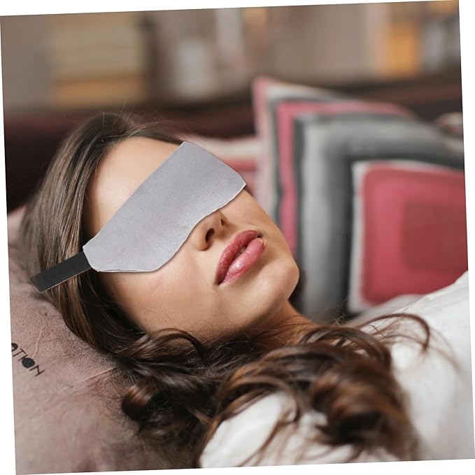 PartyKindom 1PC Adjustable Grey Eye Mask Portable Blindfold for Sleep and Rest for Travel Home and Light Sensitivity Relief