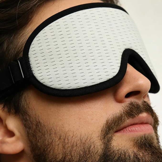 Sleep Mask Women Men 3D Contoured Eye Mask for Sleeping Mesh Fabric Side Sleeper Friendly Nap Rest Travel Essentials