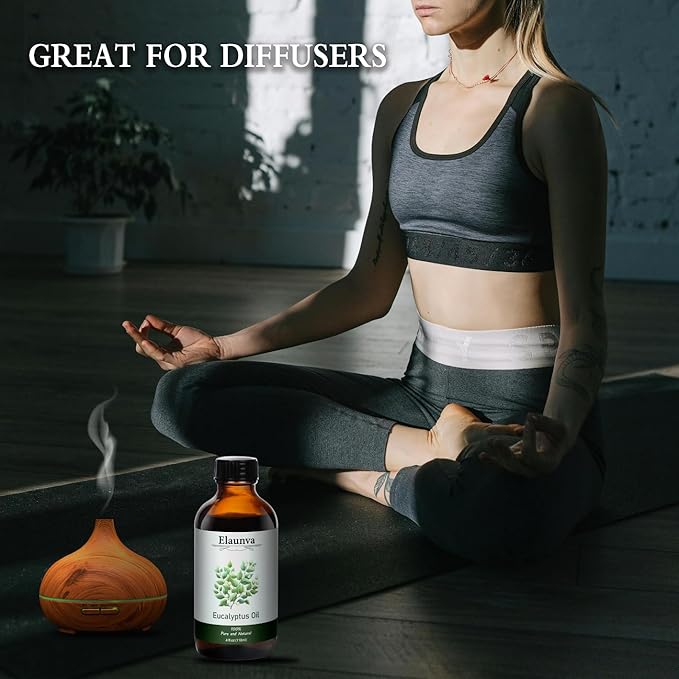 Eucalyptus Essential Oil, 4Fl.Oz (118ML) 100% Pure&Natural Oils for Aromatherapy Diffusers, Humidifiers,DIY Candle and Soap Making, Gift,Plant Scent,Christmas Gifts,(Eucalyptus)