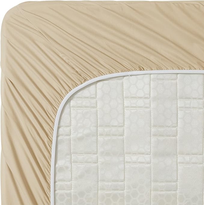 Clara Clark Premier 1800 Collection Full 4PC Bed Linen Set, Beige Cream, Microfiber, Deep Pocket, Breathable