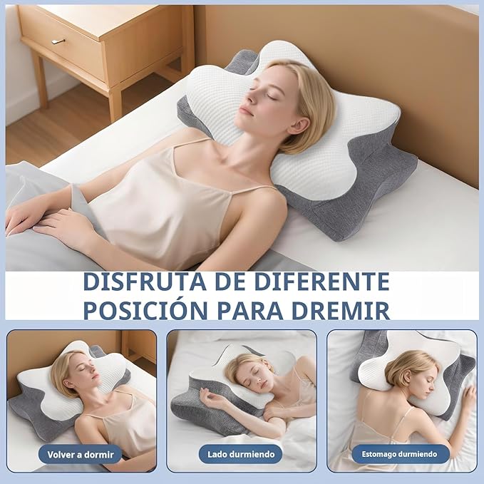 Cervical Pillow for Neck and Shoulder-Ergonomic Neck Support Pillows for Sleeping with Pain Relief，Contour Memory Foam Pillow for Side Sleepers, Back and Stomach Sleep