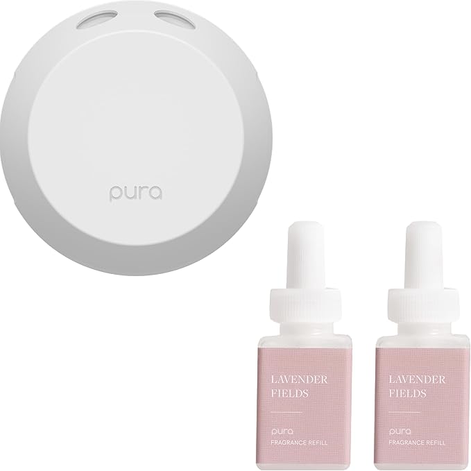 Pura 4 Smart Fragrance Bundle - Pura V4 Diffuser with Fragrances - Wi-Fi Smart Device for Personalized Home Scenting Experience - Dual Scent Capability - Includes Lavender Fields